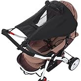 UPF 50+ UV Protection Stroller Sun Shade - Universal Cover With See Through, Waterproof and Breathable Extender, Baby Sun Protection Accessories