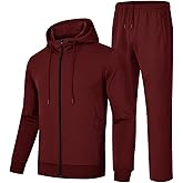 Rdruko Men's Track Suits Sweatsuits Hooded 2 Piece Set Full Zip Running Jogging Sweat Track Suit with Zipper Pockets