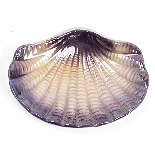 FORLONG FL3015 Purple Sea Snail Conch Ceramic Bathroom Accessories Set of 4:1 Gargle Cups,1 Toothbrush Holders,1 Soap Dishes,1 Soap Dispenser