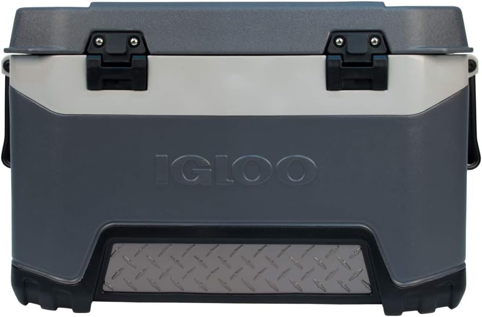 Igloo BMX 52 Quart Cooler with Cool Riser Technology, Fish Ruler, and Tie-Down Points - 16.34 Pounds - Carbonite Gray and Blue: Sports & Outdoors
