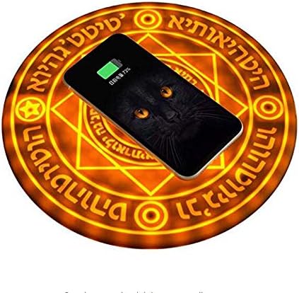 Brown Magic Array Wireless Charger Pad,10w Qi Fast Ultra Slim Wireless Charging Pad for iPhone 8 / iPhone 8 Plus/iPhone X/XR/Xs Max/Samsung Galaxy S9/S8/S7,All Qi-Enabled Phones(No AC Adapter)