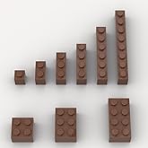100 Piece Brown Bricks Bulk Assortment Pack, 9 Size Brown Classic Building Blocks Bricks, Compatible with Lego Parts and Pieces(Color: Brown)