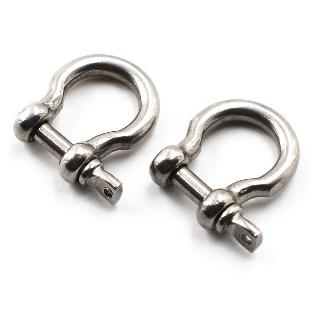 M12 D Ring Bow Shackles Heavy Duty With Pin For Bow Rigging,Anchor,Towing,Off Road Recovery-304 Stainless Steel 2PCS
