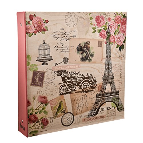 ARPAN Large Happy Memories Slip in Case RingBinder Photo Album Holds 500 Photos 6'' x 4'' - Vintage Owl