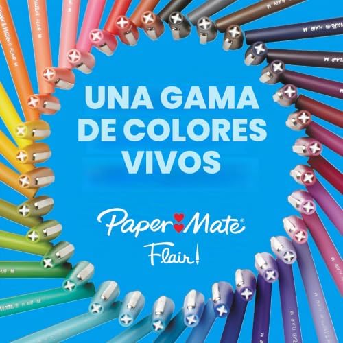 Marcadores de ponta de feltro flair | Ponta Média (0,7mm) | azul | 5 unidades