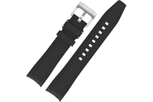 Tovimall Bands for moon watch Watch, 20mm Curved No Gap Silicone Strap Compatible with X moon watch Speedmaster for Women Men