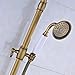 Rozin Antique Brass Bathroom Shower Faucet Set 8 Inch Shower Head + Hand Spray