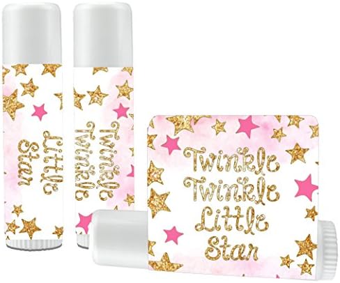 12 Twinkle Twinkle Little Star Lip Balms - Twinkle Little Star Theme Lip Balms - Twinkle Little Star Baby Shower - Twinkle Little Star Birthday - Girl Baby ShowerCompact by Design (Amazon-developed Certification)