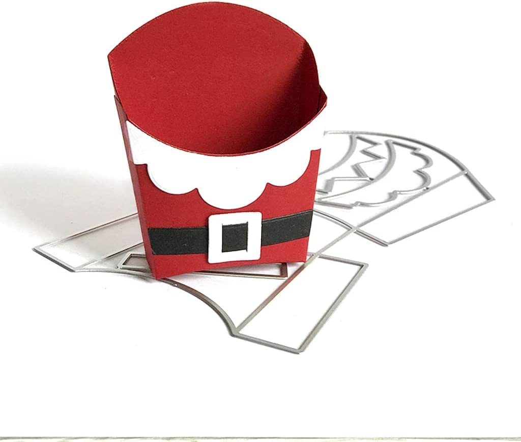 Christmas Popcorn Box Cutting Dies for Card Making，Cutting Dies Cut Stencils for DIY Scrapbooking Photo Album Decorative Embossing Paper Dies for Card Making Templated+Cute Brooch Pin