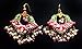 Hot pink Gold Jaipur Lac Earrings,Dangle pink Earrings,Indian jewellery,chand Bali Jhumkas
