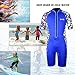 Kids Wetsuit Shorty Thermal Swimsuit, 2mm Neoprene Wetsuit One Piece Front Zip for Boys Toddler Youth Swimming Surfing Diving Snorkeling, SS005 (Blue, 4)