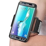 Samsung Galaxy S6 Edge Plus Armband, SUPCASE Easy Fitting Sport Running Armband for Galaxy S6 Edge Plus + Case (2015 Release) with Premium Flexible Case Combo (Black)