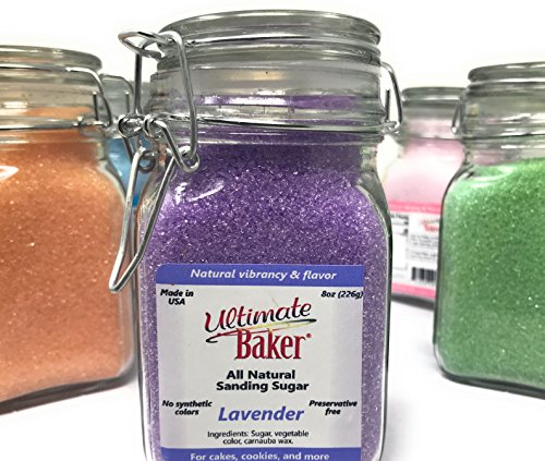 Ultimate Baker Natural Sanding Sugar - Fine Crystal (Pastel Lavender, 3oz)