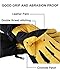 OZERO Ski Gloves, -40°F Cold Proof Winter Snow Warm Glove - 150g 3M Thinsulate Insulated Cotton & 5-inch Long Sleeve - Waterproof Nylon & Cowhide Leather Palm & Good Grip for Men & Women - Yellow/L