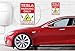 TESLA PARKING ONLY SIGN | Funny Embossed Aluminum 12 x 8 inches Weatherproof | Tesla Gifts for Garage, Office, Home, Desk | Tesla Model 3 Accessories, Model S, Model X, Model 3, Christmas, Fathers Day