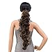 SWACC 24-Inch Long Messy Curls Claw Clip Ponytail Extensions Synthetic Clip in Drawstring Curly Ponytail Hairpiece Jaw Clip Hair Extensions (Medium Ash Brown-8#)