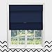 Chicology Cordless Magnetic Roman Shades / Window Blind Fabric Curtain Drape, Thermal, Room Darkening - Sailor's Navy, 23