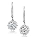 Gem Stone King Stunning Round White Cubic Zirconia CZ Earrings For Women (2.50 Cttw, 1 Inch)
