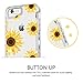 GUAGUA iPhone 6S Case iPhone 6 Case Clear Sunflower Flowers Floral Printed Three Layer Hybrid Hard Plastic Soft Rubber Cover Shockproof Protective Phone Case for iPhone 6/6S Transparent Yellow