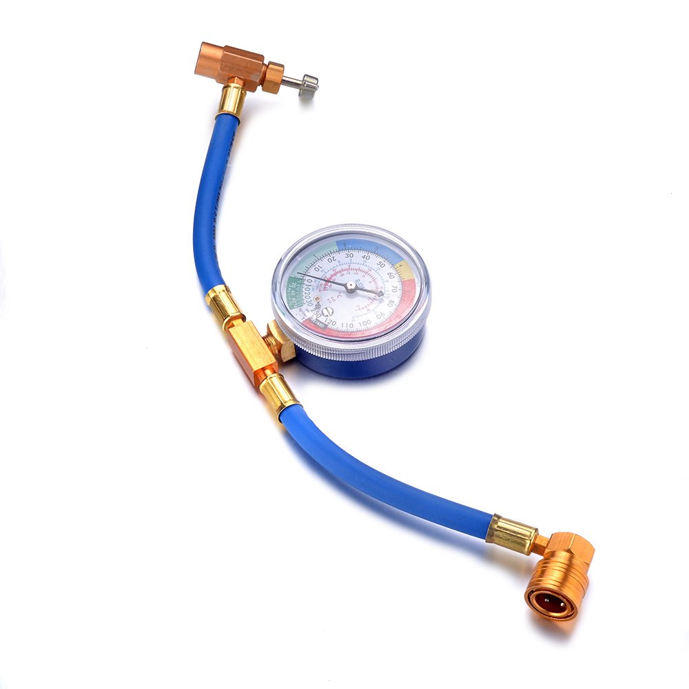 ATOPLEE 1 Pc Air Conditioning Fluoride Pipe Refrigerant Addition Tube with 250PSI Cooling Pressure Gauge