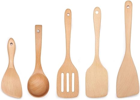 Amazon Jf キッチン調理器具5点セットキッチンの組み合わせギフトセット キッチンツール 5点 セット ターナー フライ返し 飯杓子 おたま トング お玉 木べら 天然木製 欅の木 オレンジ色 ツールセット オンライン通販