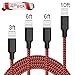 Lightning Cable,Akaho iPhone Charger 4Pack 3FT 6FT 6FT 10FT Extra Long Nylon Braided Cord to USB Charging Cable for iPhone 7/7 Plus/6/6 Plus/6S/6S Plus,SE/5S/5,iPad,iPod Nano 7 (BlackRed)
