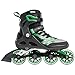 Rollerblade Macroblade 84 Mens Adult Fitness Inline Skate - Black/Green - 84 mm / 84A Wheels with SG7 Bearings - Performance Skates - US Size 10, Black/Green, Size 10
