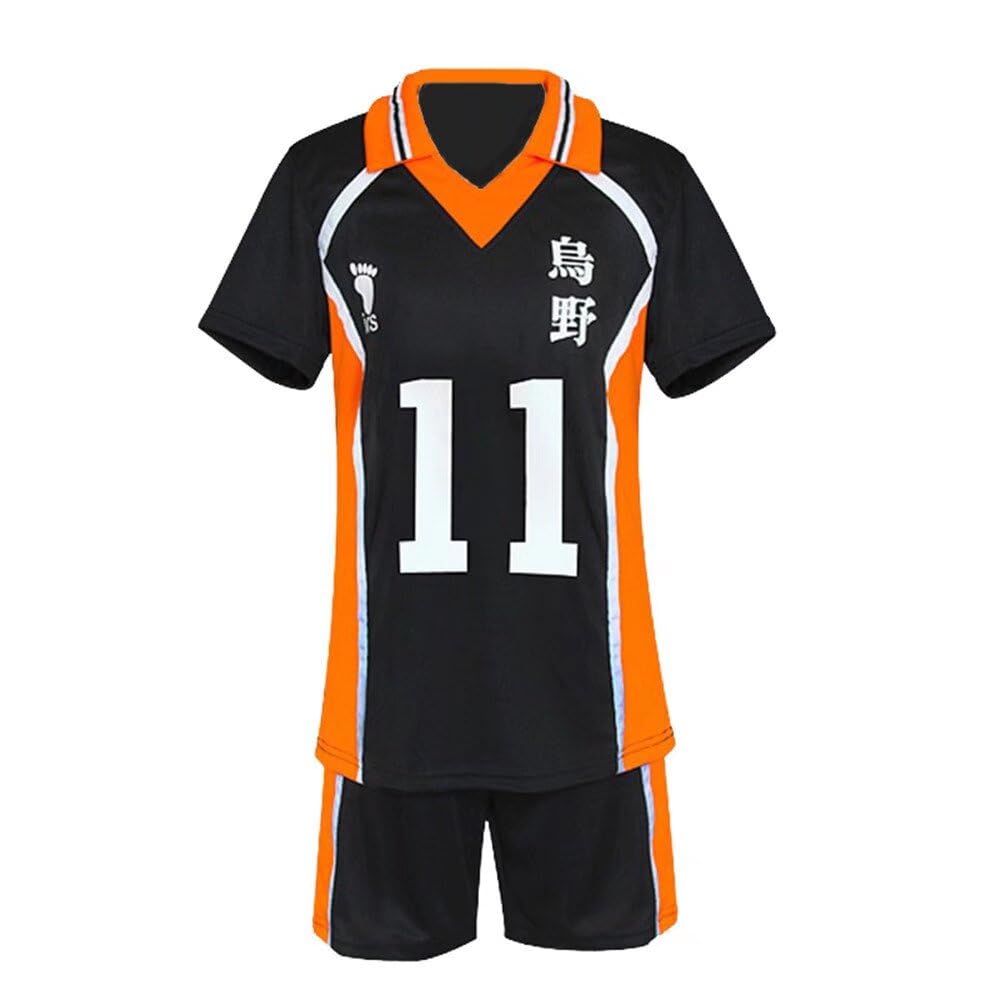 COMING Karasuno Uniform Shouyou Hinata Halloween Cosplay Costume Shirt Shorts Volleyball Jersey, Colour 17, S