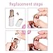 Facial Hair Remover Replacement Heads, Hair Removal Replacing Blades for Upper Lip Chin Cheeks Sideburns, Electronic Shaver Head Cutter Replacement with 18K Gold-Plated Blade Cover 6 PCS