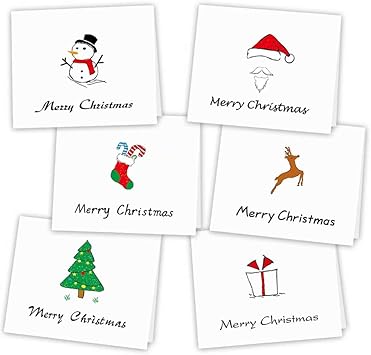 Cartoline Auguri Buon Natale.Kuuqa 36 Pezzi Buon Natale Cartoline D Auguri Cartoline D Estate Con Buste E Adesivi 4 72 X 7 87 Pollici Amazon It Giochi E Giocattoli