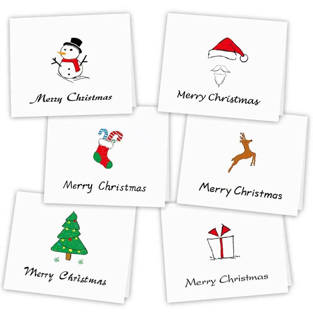 KUUQA 36 Pieces Merry Christmas Greeting Cards Greeting Cards with Envelopes and Stickers, 4.72 x 7.87 Inches