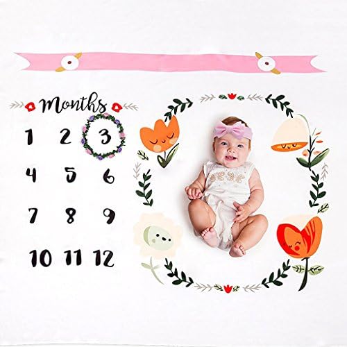 JLRQY Baby Monthly Milestone Blanket Newborn Monthly Personalized Photo Blanket Photo Props Shoots Backdrop For Boys Girls