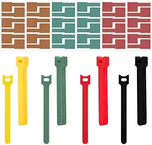 LINFIDITE 82 Pack Cable Organizers Reusable Cable Straps Ties(40 PACK) Self Adhesive Cable Label Cord Wire Tags (42 PACK) Handwriting Home Office Electronics Cable Management Identification