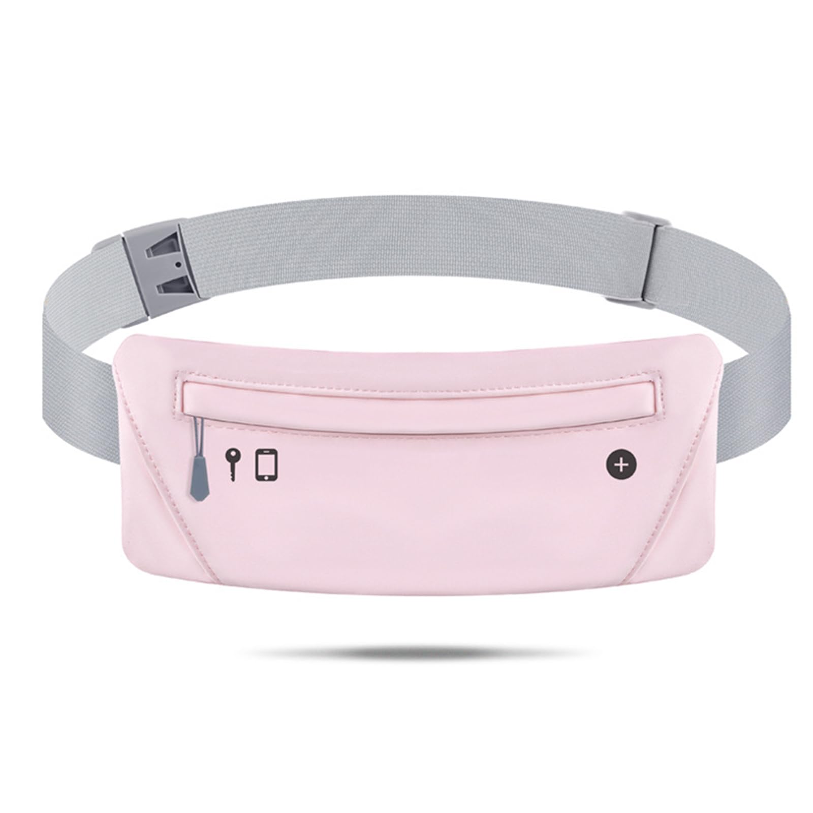 MINICIRCLES Slim Running Belt for Men and Women, Waterproof Waist Pack with Adjustable Straps, Phone Holder Running Pouch for Fitness Hiking Running Bag for Runners Accessories (Pink)