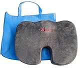Space Hax Tailbone Seat Cushion | Back Support, Comfort and Sciatica Pain Relief, Washable Cover (Travel Bag Included)
