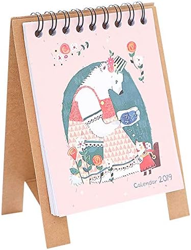 Mini 2018-2019 Desktop Calendar Cartoon Animal Flip Desk Paper Calendar Desk Ornament