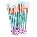 Apr.Fairy Mermaid Eye Brushes Chubby Fish Foundation Makeup Brush Set with Box 11pcs Soft Bristles Beauty Tools Eyeshadow Eyebrow Face Blush Concealer Kit