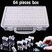 Aovlo 64 Grids Acrylic Jewelry Storage Box Embroidery Storage Case Plastic Box Organizer Medicine Case Diamond Painting Accessories Tools, Transparent Empty Nail Art Tip Storage Container Case
