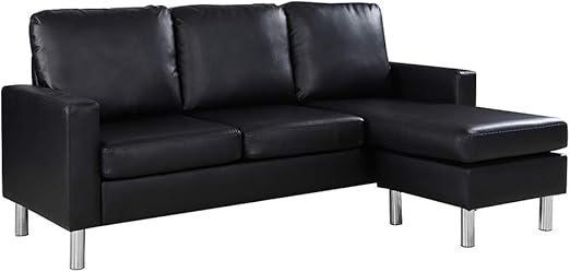 Amazon Com Reversible Sectional Sofa Convertible L Shape Couch