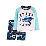 Just One You By Carters Toddler Boys Rash Guard Swim Trunk Set Blue Sharks