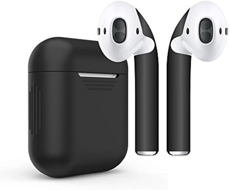 Airpod Skins Protective Wraps – Minimal Stylish Covers for Customization & Protection, Compatible with Apple AirPods (Skin & Case - Black)