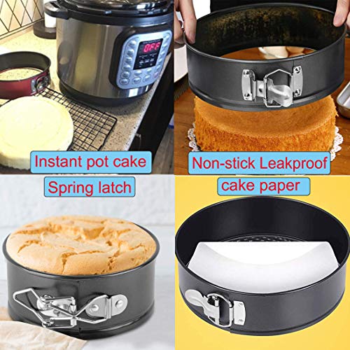 Springform Cake Pan set, 4"/7"/9" Non-stick Cheesecake Pan, Leakproof Round Cake Pan,Removable Bottom Quick Release Latch moulds for birthday cake,3 PCS,Gift free 50 Pcs Cake Paper - Thumbnail 5
