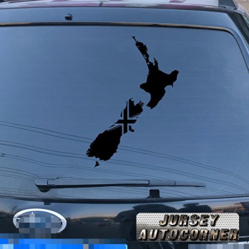 3S MOTORLINE Map Flag of New Zealand Decal Sticker Zelanian Car Vinyl pick size color die cut no bkgrd (black, 28'' (71.1cm))