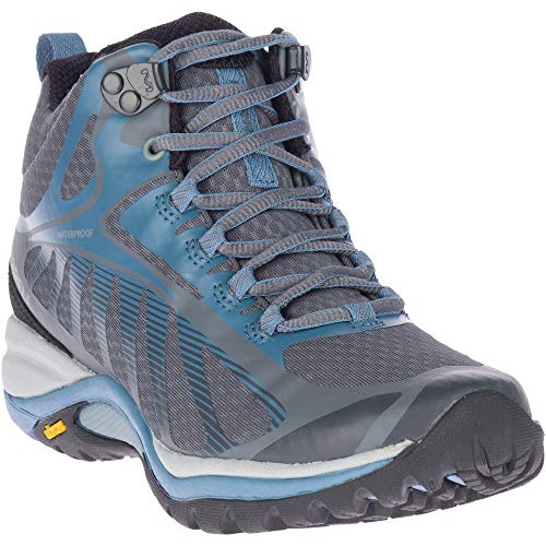 Merrell Women's Siren Edge 3 Mid Waterproof Hiking Boot, Rock/Bluestone
