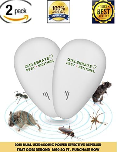 Pest Control Ultrasonic Repeller - Spider Repellent with Night Light - Electronic Pest Control Plug in Pest Repellent to Repel Insects, Mice, Spider, Ant, Roaches, Mosquitoes, Bugs, Flies, Fleas