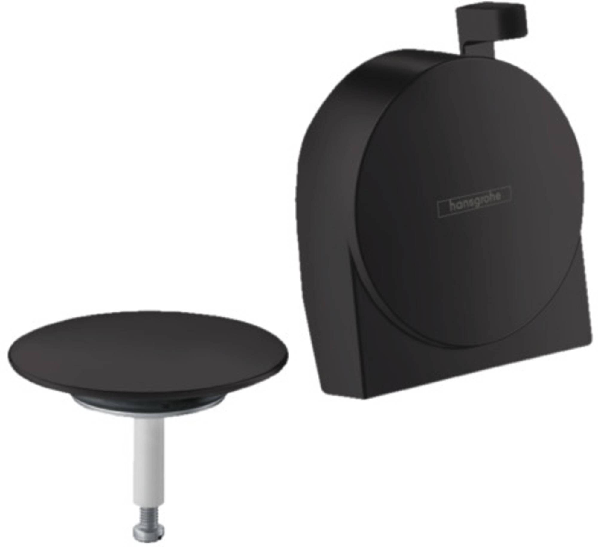 hansgrohe 58117670 Exafill S Fertigset Wanneneinlauf, Ablauf-und Überlaufgarnitur Mattschwarz Complete Set, Matte Black