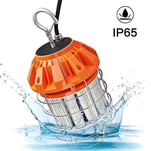 125W Led Temporary Work Light, 16800Lumen LED High Bay Light(900W Equiv) 5000K Outdoor Construction Lights with Stainless Steel Guard & Hook, LED Portable Hanging Lighting for Indoor Outdoor Jobsite - Thumbnail 4