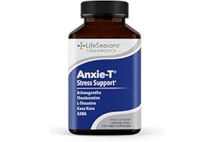 LIFESEASONS Anxie-T - Stress Relief Supplement - Supports Mood & Mental Focus - Feel Calm and Relaxed - Eases Tension & Nervousness - Ashwagandha, Kava Kava, GABA & L-Theanine - 120 Capsules