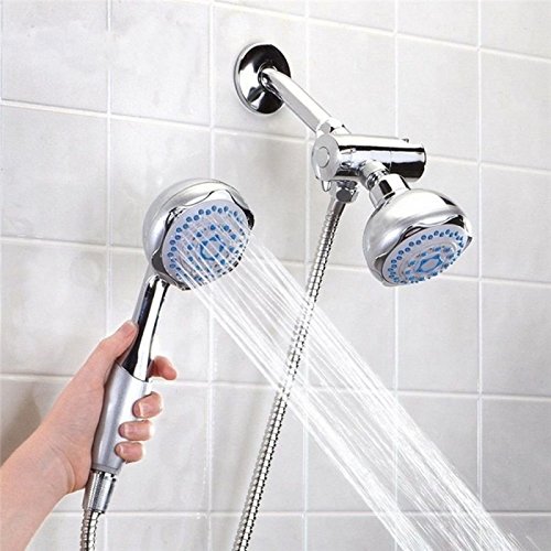 SYH01 Dual Shower Head Deluxe Sunbeam Combo 5 Function Handheld Multi Massager Handle Bathroom Faucet Adapter Set Parts Widespread Water Lines Waterfall Replacement