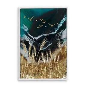 Framed Canvas Home Artwork Decoration Abstract Scenery Natural Landscape Canvas Wall Art for Living Room, Bedroom - 16x24 inches
